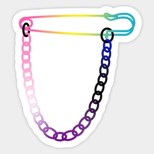 Gender-Fluid Pansexual Safety Pin Sticker